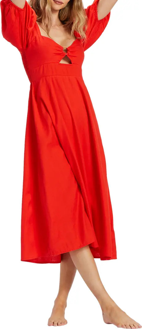 Billabong Lover's Lane Keyhole Midi Dress | Nordstrom | Nordstrom