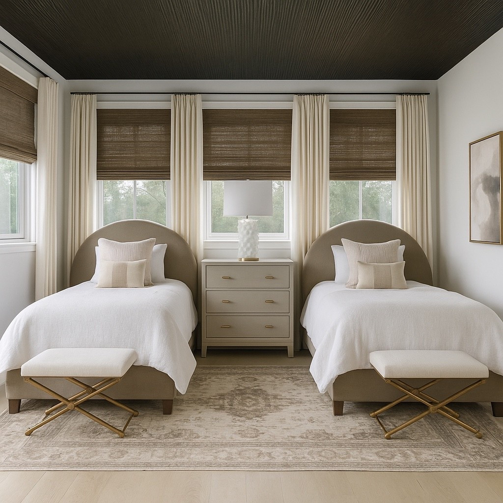 Neutral never looked so luxe 🤍 From the curved headboards to the layered textures and those perfect twin benches—this space is proof that symmetry is always in style.
Shop every detail of this cozy, elevated retreat ✨

#LTKhome #NeutralBedroom #GuestRoomGoals #ClassicInteriors #TimelessStyle #InteriorInspo

#LTKHome #LTKSaleAlert