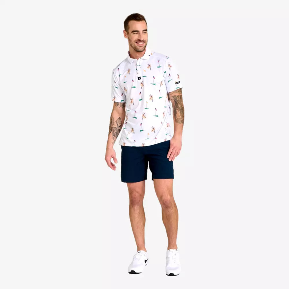 Bad Birdie Hot Dog Polo, White | PGA TOUR Superstore