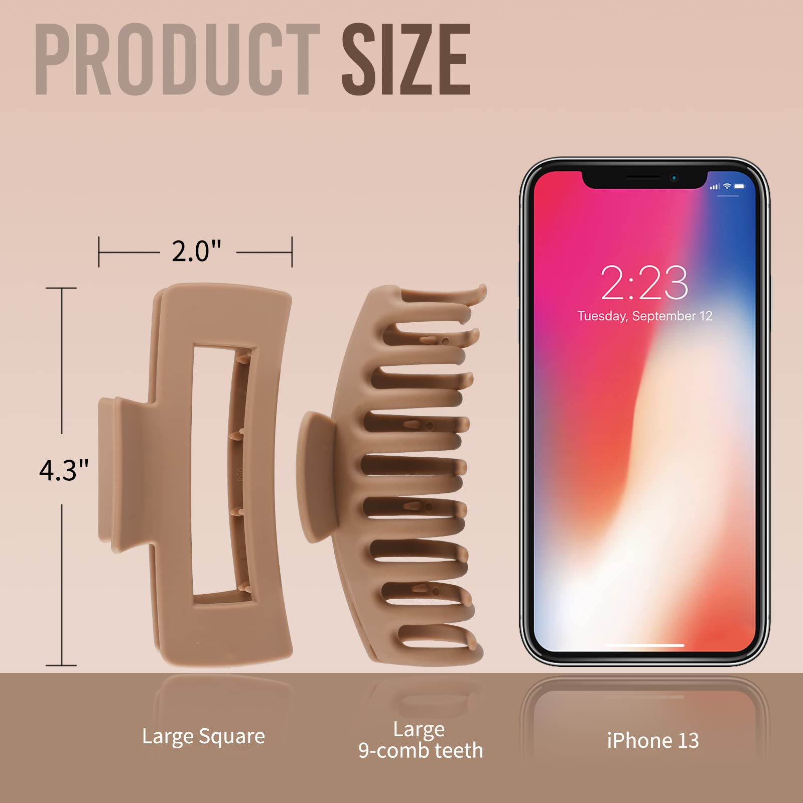 LuSeren Hair Clips for Women 4.3 Inch Large Hair Claw Clips for Women Thin Thick Curly Hair, Big ... | Amazon (US)