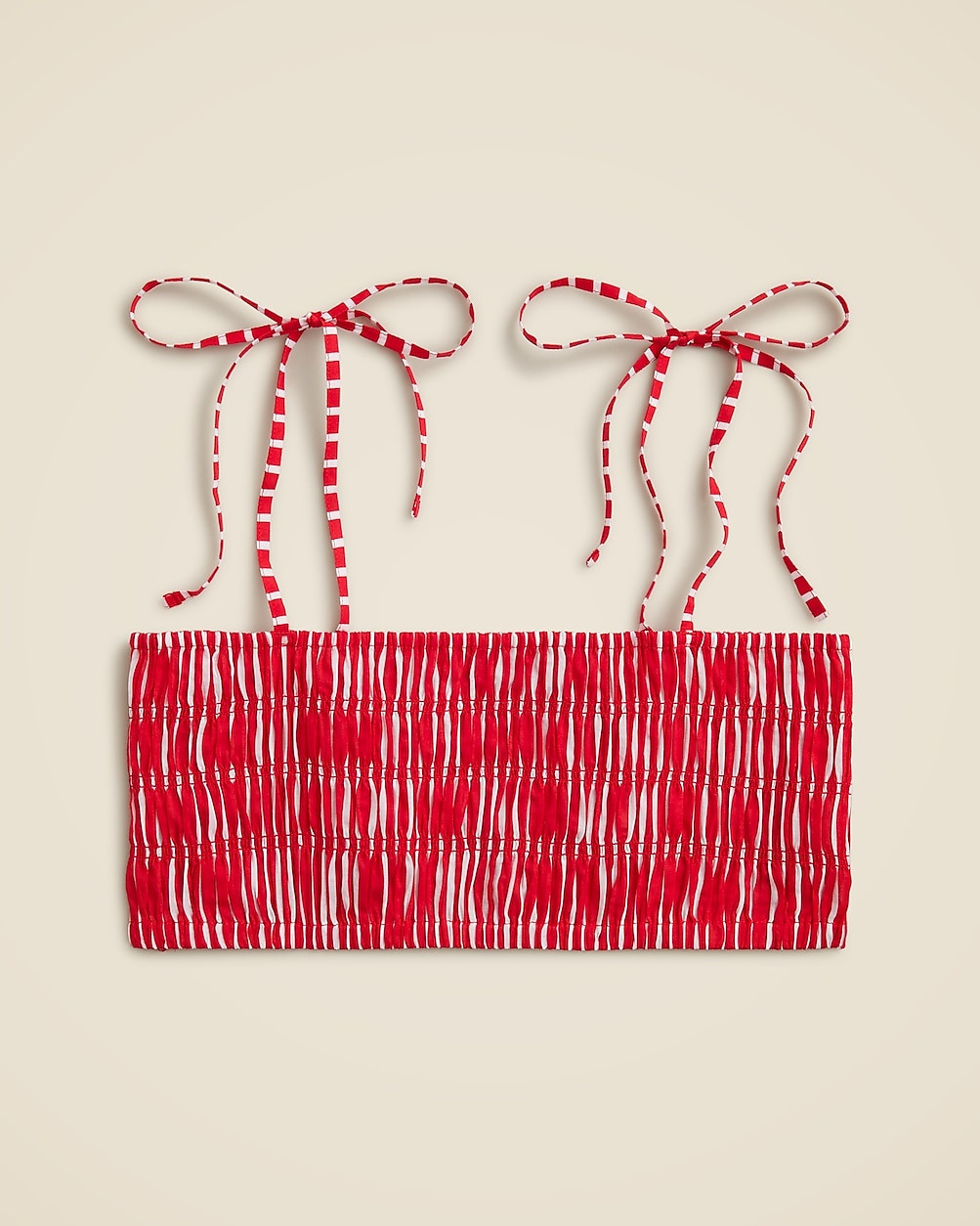 Smocked tie-shoulder top in striped cotton voile | J. Crew US