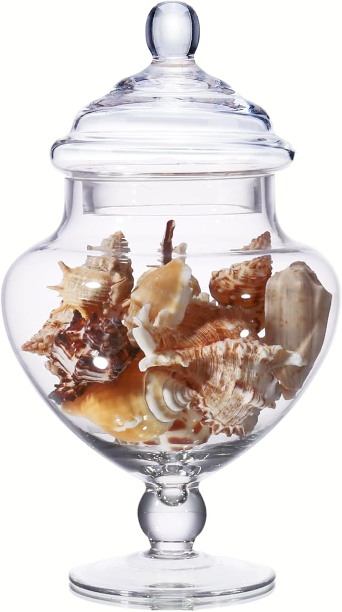 Stella Baic Small Heart-Shaped Glass Apothecary Jars with Lids, Clear, 28 Fl. Oz (9" H x 5" D), P... | Amazon (US)