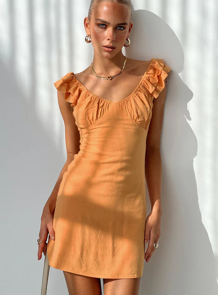 Leto Mini Dress Orange | Princess Polly US