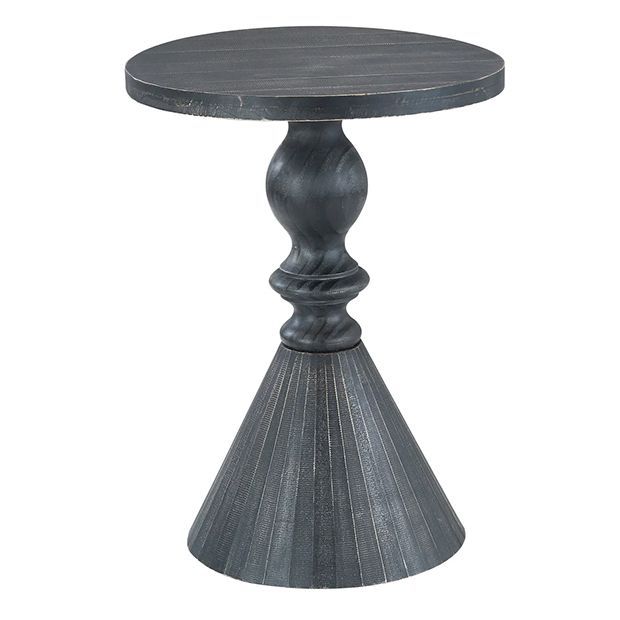 Fluted Fir Wood Accent Table | Antique Farm House