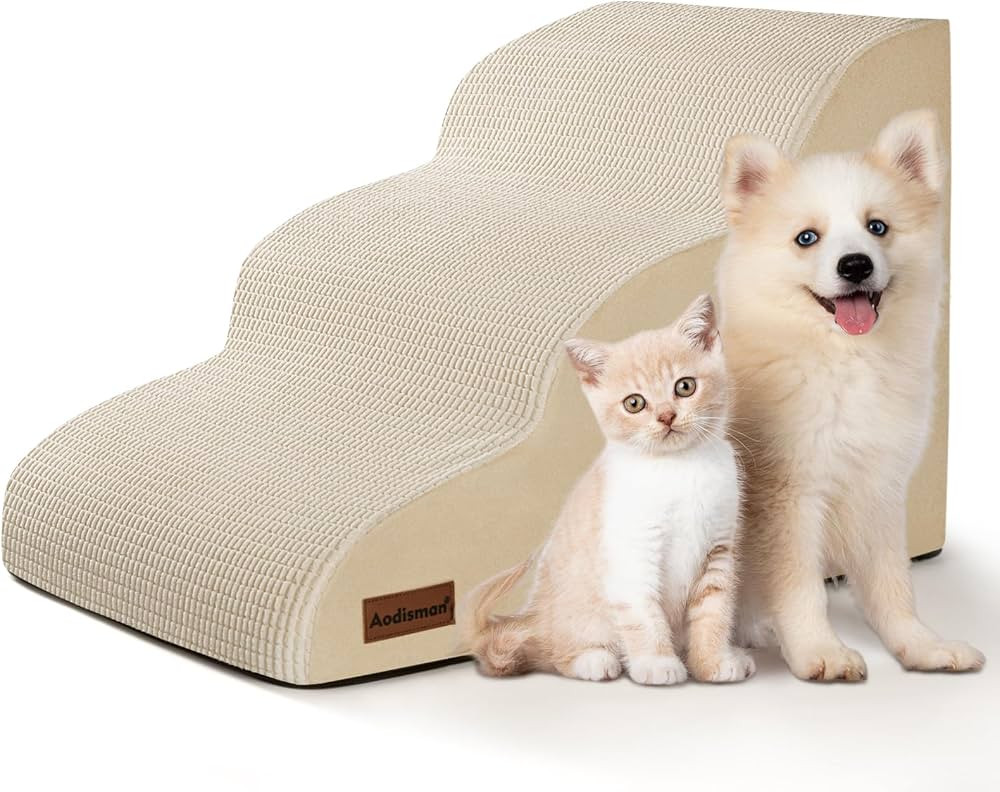 Aodisman Dog Stairs for Small Dogs and Cats,3-Step Pet Ramp for Couch,Chair | Amazon (US)