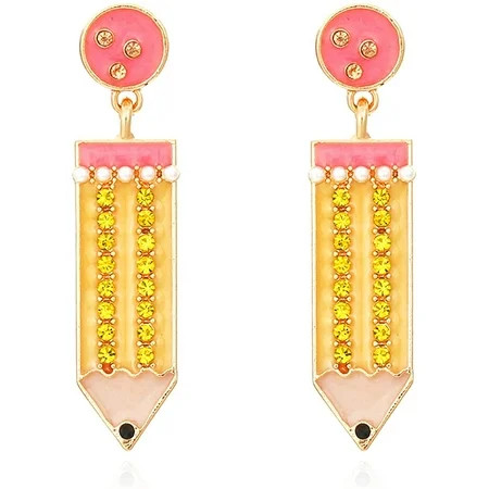 WESTOCEAN Pencil Earrings for Women Cute Pencil Drop Dangle Earrings Stud Earrings for Women Teen Gi | Walmart (US)