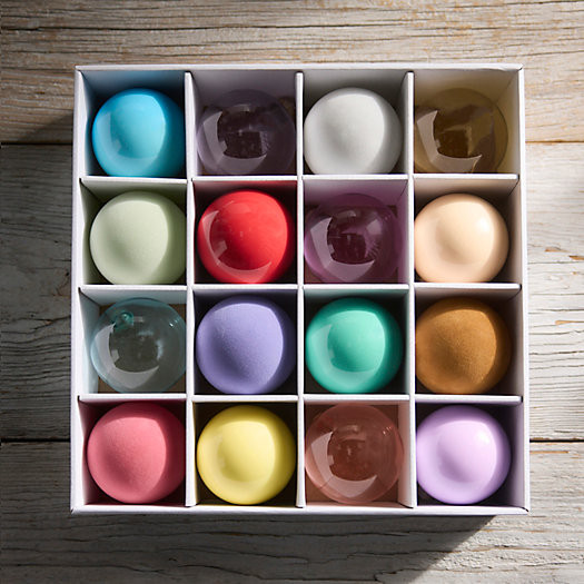 Mixed Finish Glass Globe Ornaments, Set of 16 | Terrain