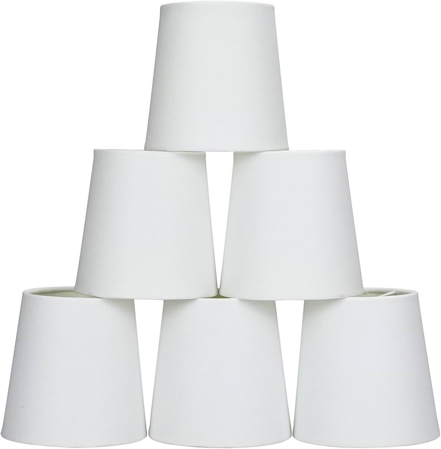 Lampwell VALO Clip-on Chandelier Fabric Lamp Shades,Set of 6,Small Barrel,5.2 inches ×4 inches ... | Amazon (US)