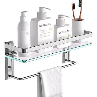 Vdomus Acrylic Bathroom Shelves, Acrylic Shelf Transparent Wall Mounted, No Drilling Extra Thick ... | Amazon (US)