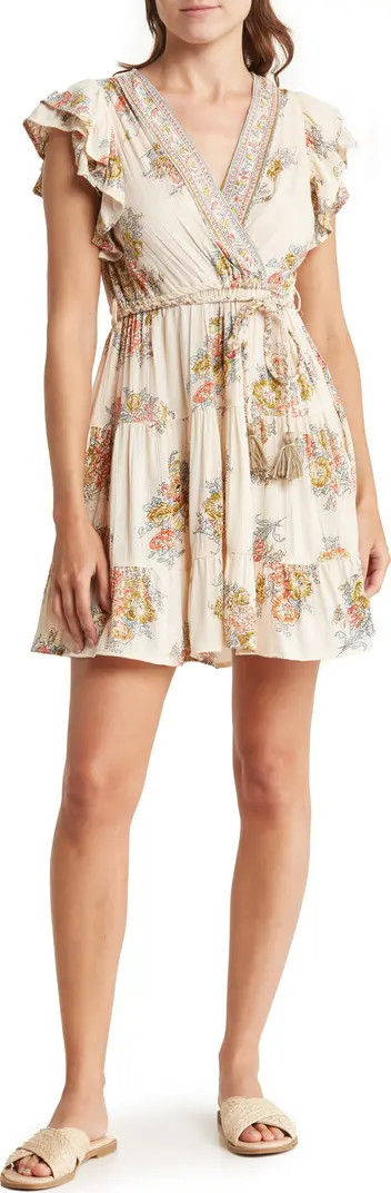 Ruffle Sleeve V-Neck Dress | Nordstrom Rack