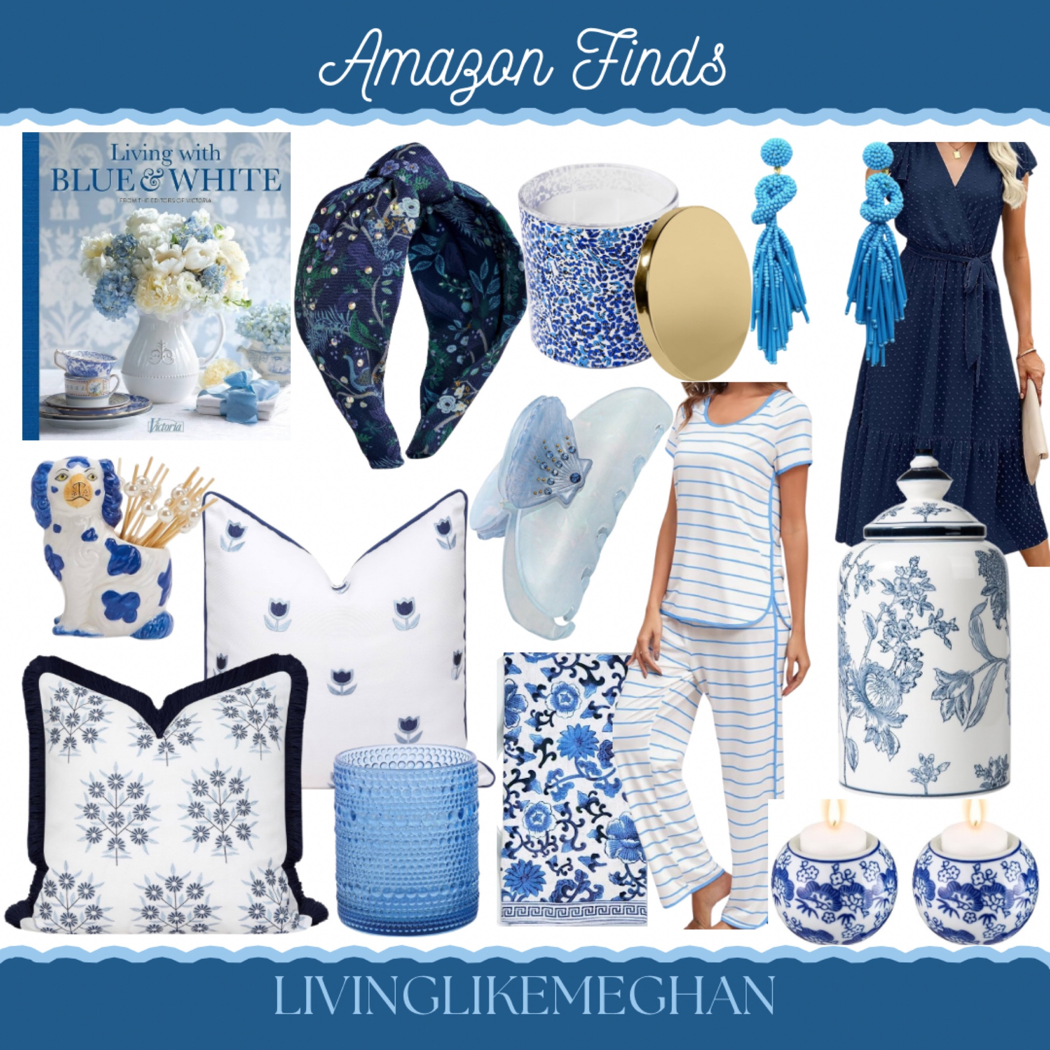 Amazon Finds - blue board






Summer dresses, summer style, navy and white, living in blue and white, headband, throw pillow, hobnail glasses, stripes, pajamas, candle, beaded earrings, ginger jar, Amazon fashion, Amazon home, home decor, grandmillennial, hair clip

#LTKSaleAlert #LTKHome #LTKFindsUnder100