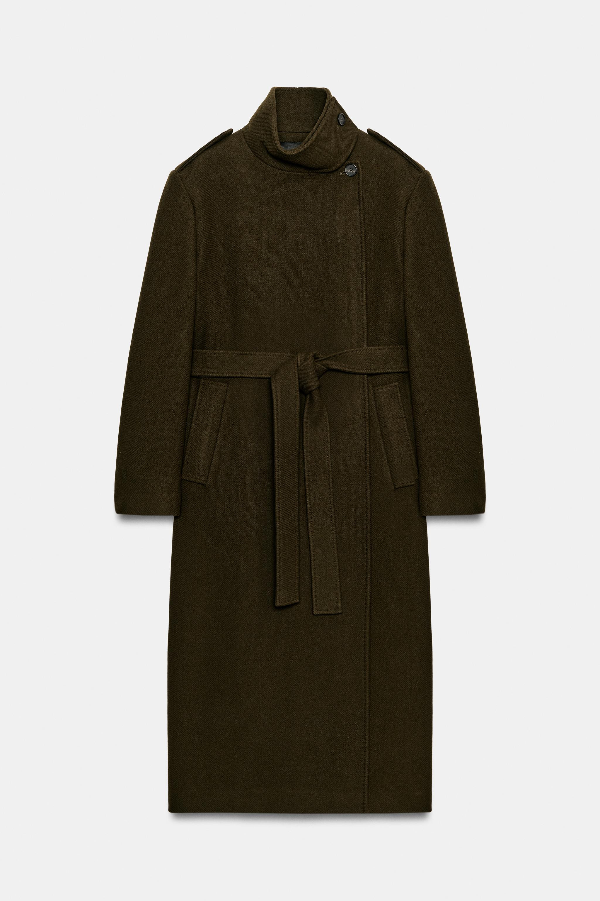 ZW COLLECTION WOOL BLEND BELTED COAT | Zara AU