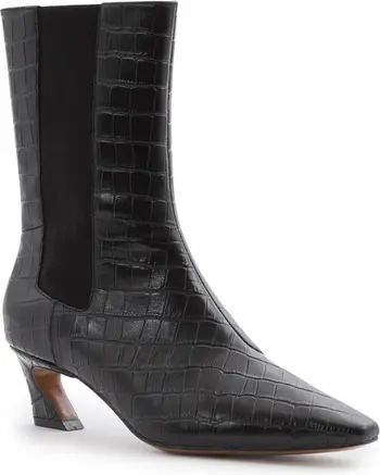 Reiss Mina Croc Embossed Chelsea Boot (Women) | Nordstrom | Nordstrom