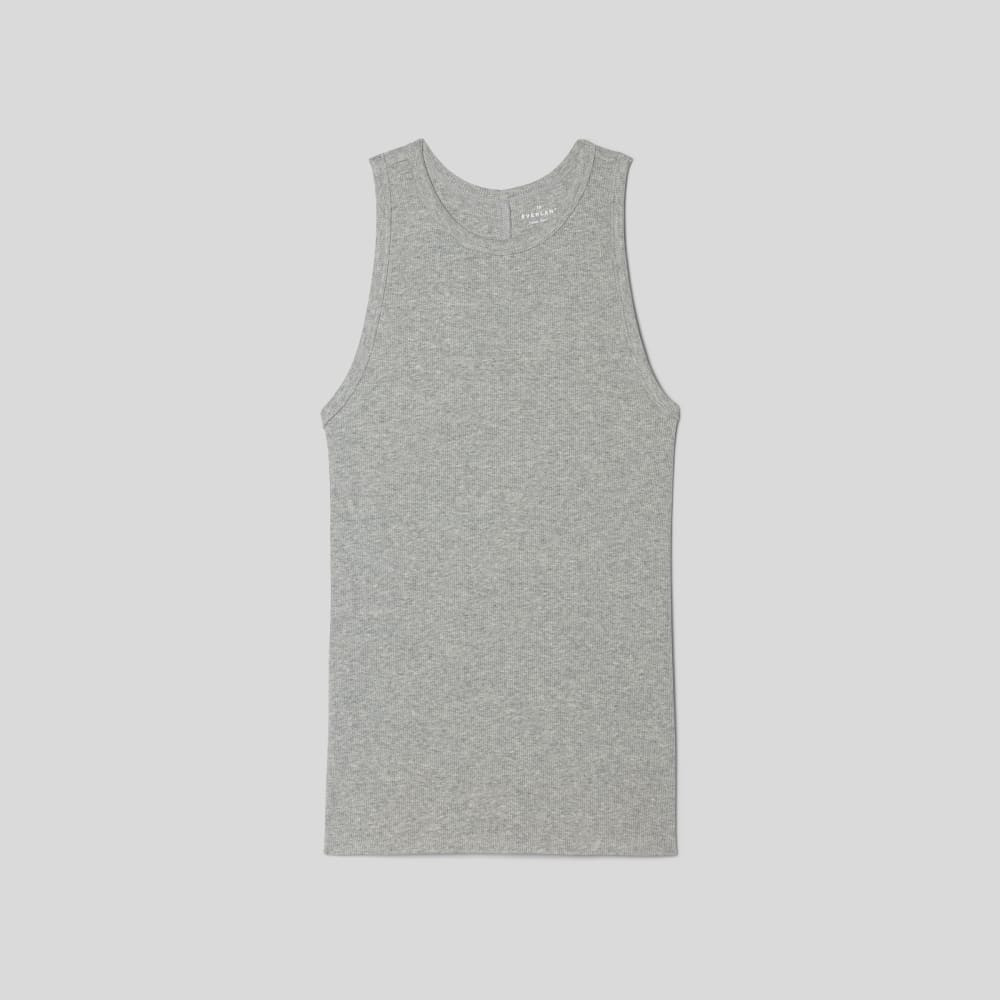 The Luxe Rib Racerback Tank | Heathered Fatigue | Everlane