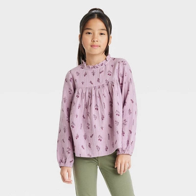 Girls' Long Sleeve Woven Shirt - Cat & Jack™ | Target
