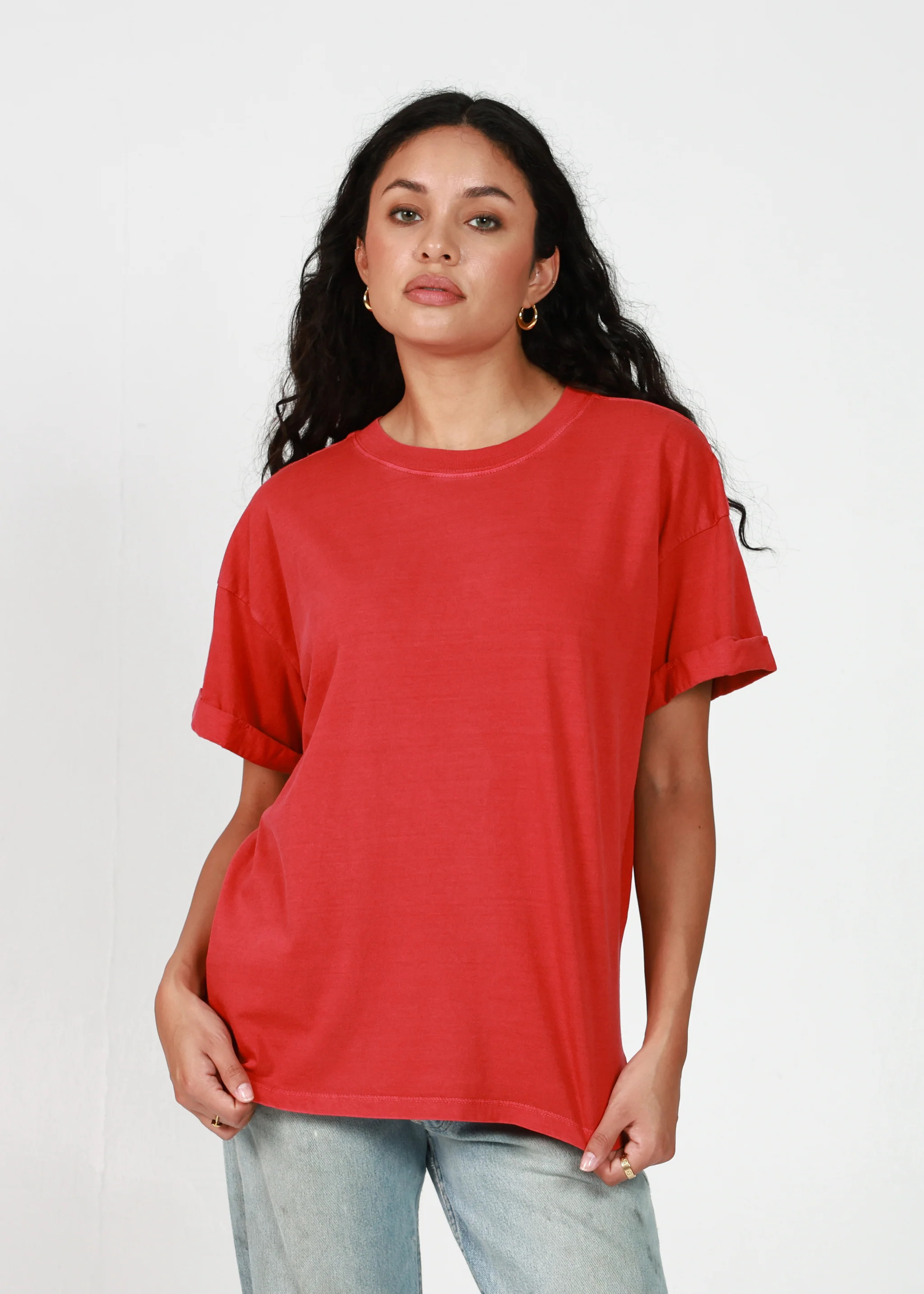 Red Boyfriend Tee | Girl Dangerous