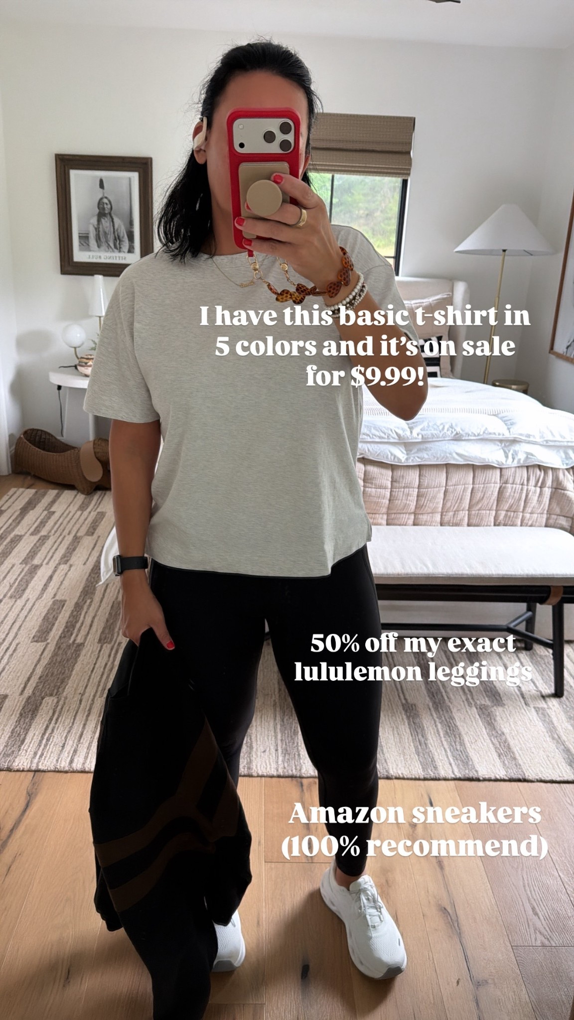 T-shirt size medium, leggings size 8 (they fit tts), sneakers fit tts and are so comfortable. 

#LTKSaleAlert #LTKOver40 #LTKActive