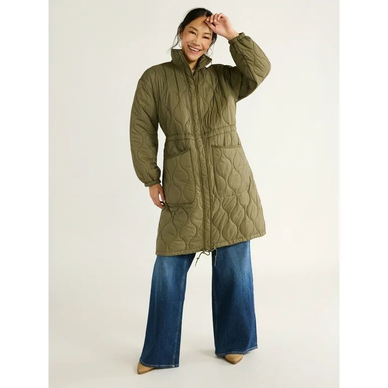 Free Assembly Women's Quilted Cocoon Jacket, XS-XXL | Walmart (US)