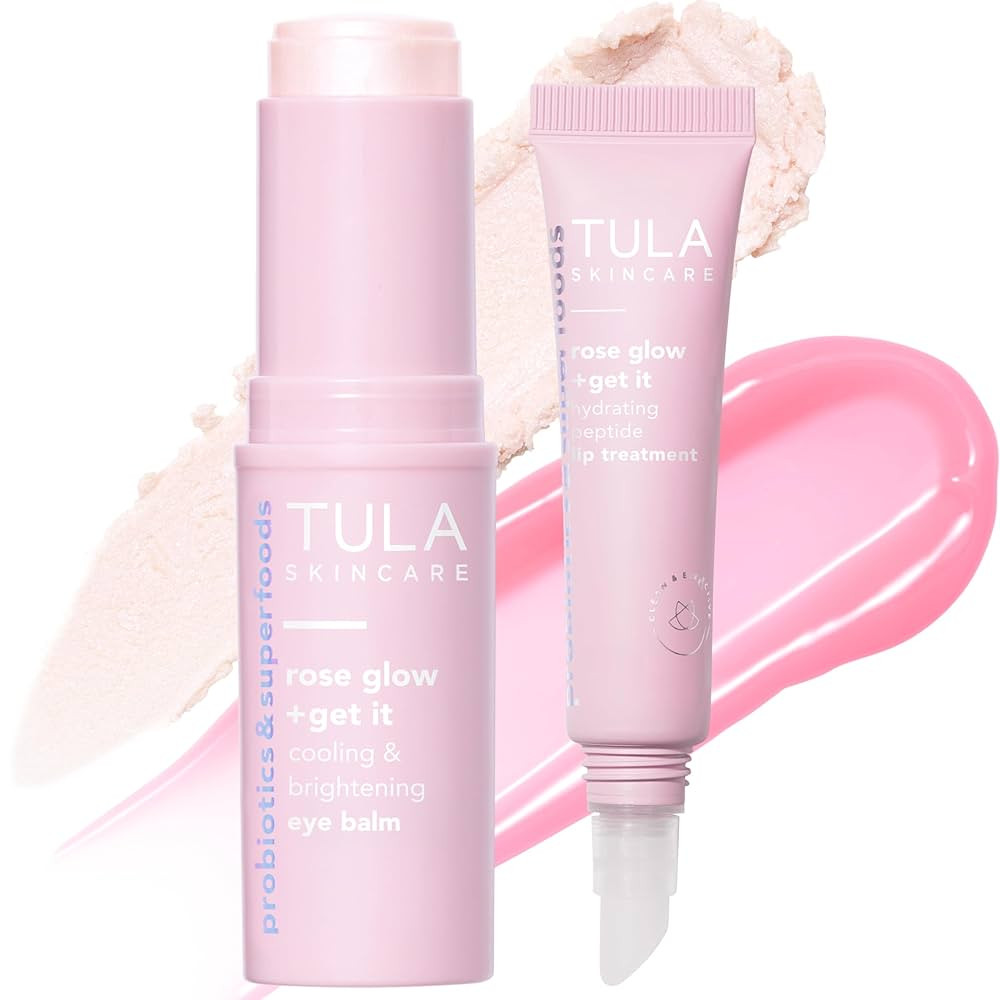 TULA Skin Care Wrapped in Radiance Rose Glow Lip Treatment & Eye Balm Duo | Hydrating Peptide Lip... | Amazon (US)
