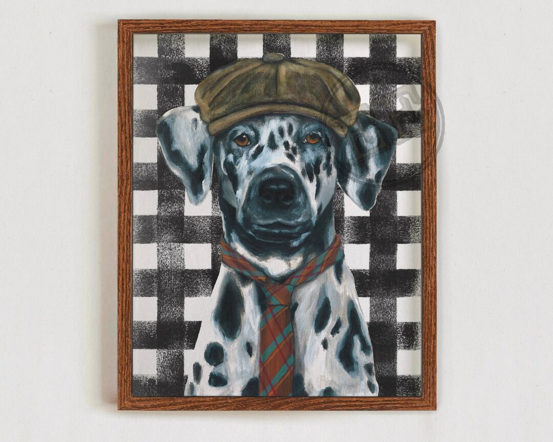 Dalmatian 8"x10" Art Print Dalmatian Retro Dog Room And Home Decor Vintage Newspaper Dog Wall Art... | Etsy (US)