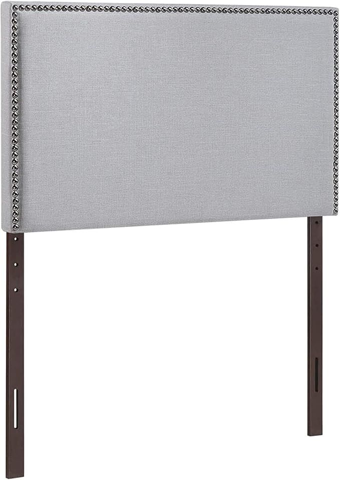 Modway Region Linen Fabric Upholstered Twin Headboard in Gray with Nailhead Trim | Amazon (US)