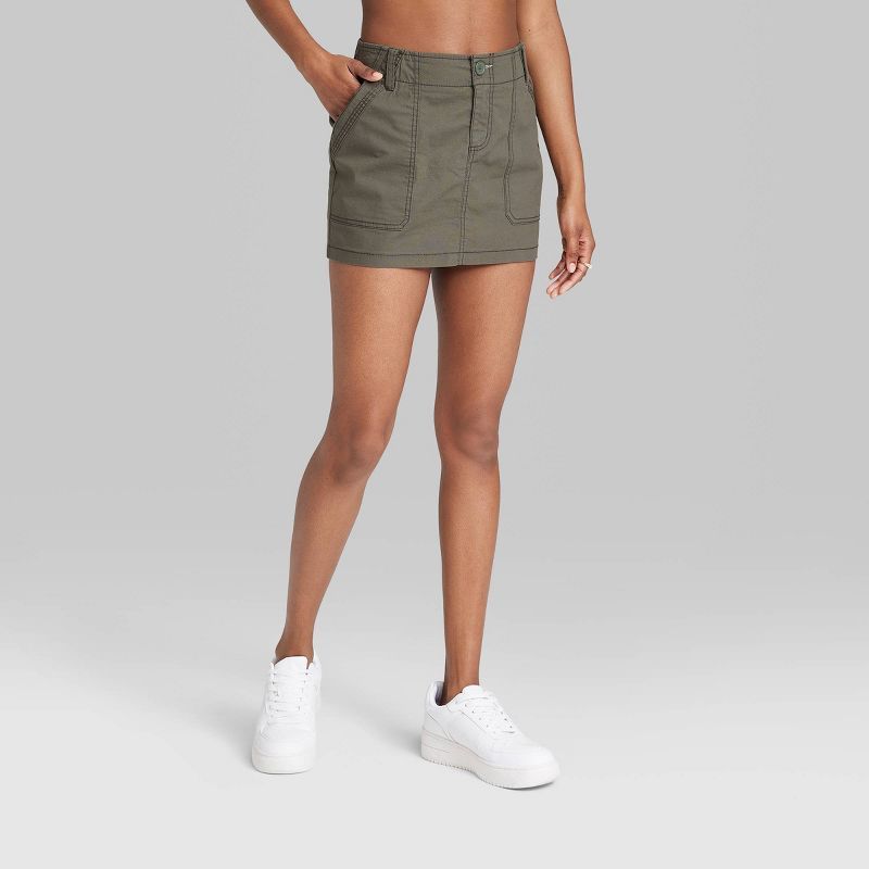 Women's Mid-Rise Cargo Mini Skirt - Wild Fable™ | Target