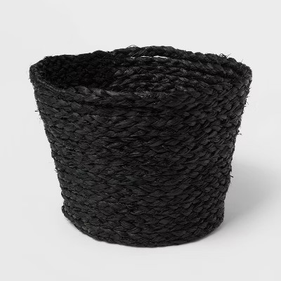 Round Braided Rafia Basket Black - Brightroom™ | Target