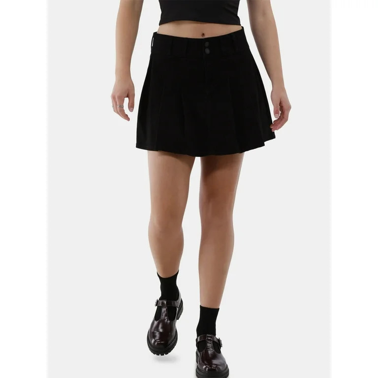 No Boundaries Mid Rise Button Skirt, Women's - Walmart.com | Walmart (US)