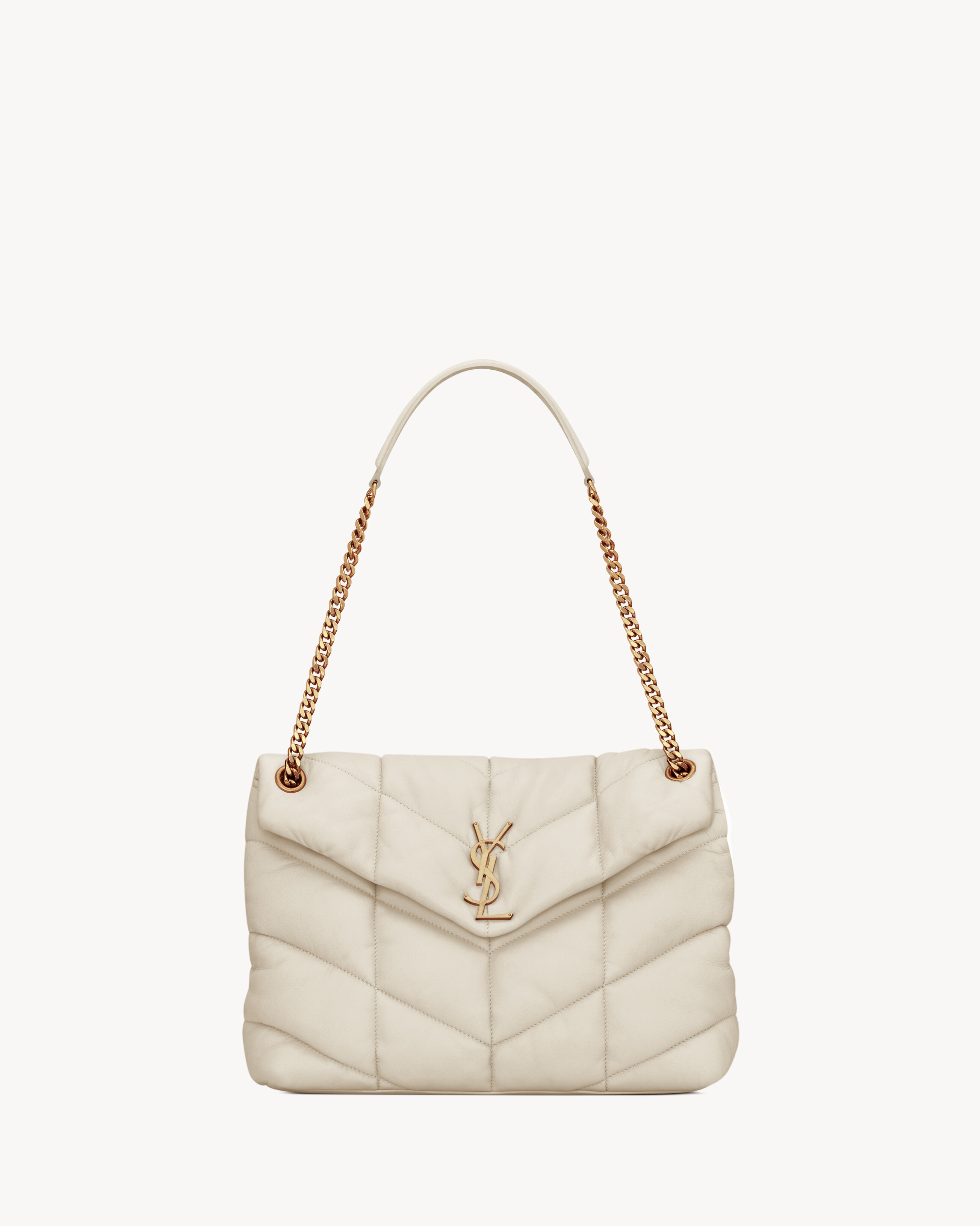 Saint Laurent Puffer Medium In Lambskin - White - Women - One Size | Saint Laurent Inc. (Global)