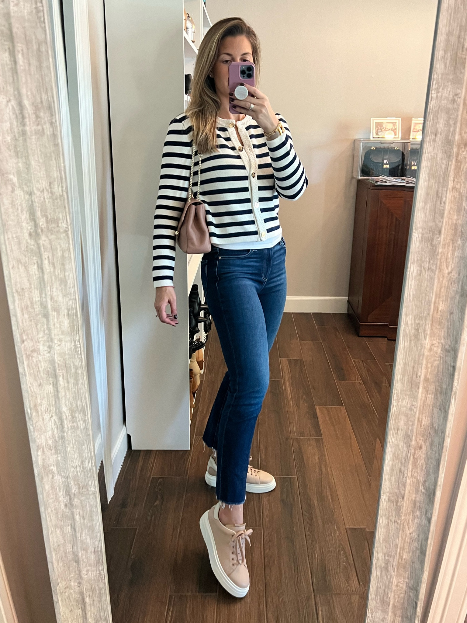 This cardigan sweater was too cute to pass up. Got it in two colors! The gold buttons are gorgeous, creating a polished and elevated casual look. It’s under $50 and available in sizes XXS-3X.

These straight leg jeans come in countless washes and are so comfortable and flattering. If you’re still holding on to your skinny jeans try these! They fit like skinny but are less tapered at the ankle. May have to snag more! 

Both run TTS. Wearing a small in the sweater. 

#LTKStyleTip #LTKFindsUnder50 #LTKOver40