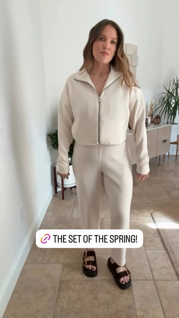 Obsessed with this track jacket!! I wish you guys could feel how soft it is through the screen!! Get it 20% off now exclusively through the LTK app!🤍 

spanx, women’s fashion, LTK spring sale, track (FB)