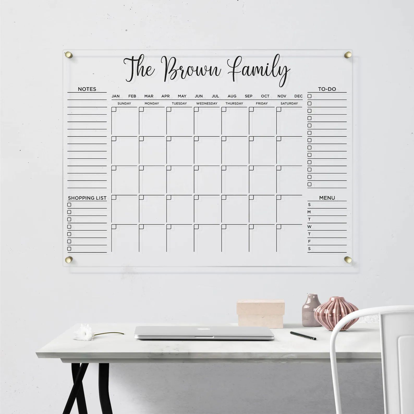Acrylic Wall Calendar Personalized Family Planner Monthly - Etsy | Etsy (US)