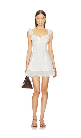 Voile Faire Mini Dress in Ivory | Revolve Clothing (Global)