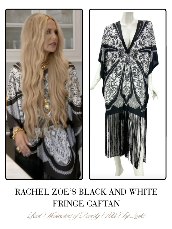 Rachel Zoe's Black and White Fringe Caftan 

 
