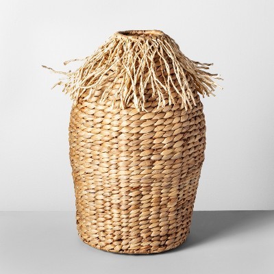 18" x 12.2" Decorative Water Hyacinth Fringe Vase Natural - Opalhouse™ | Target