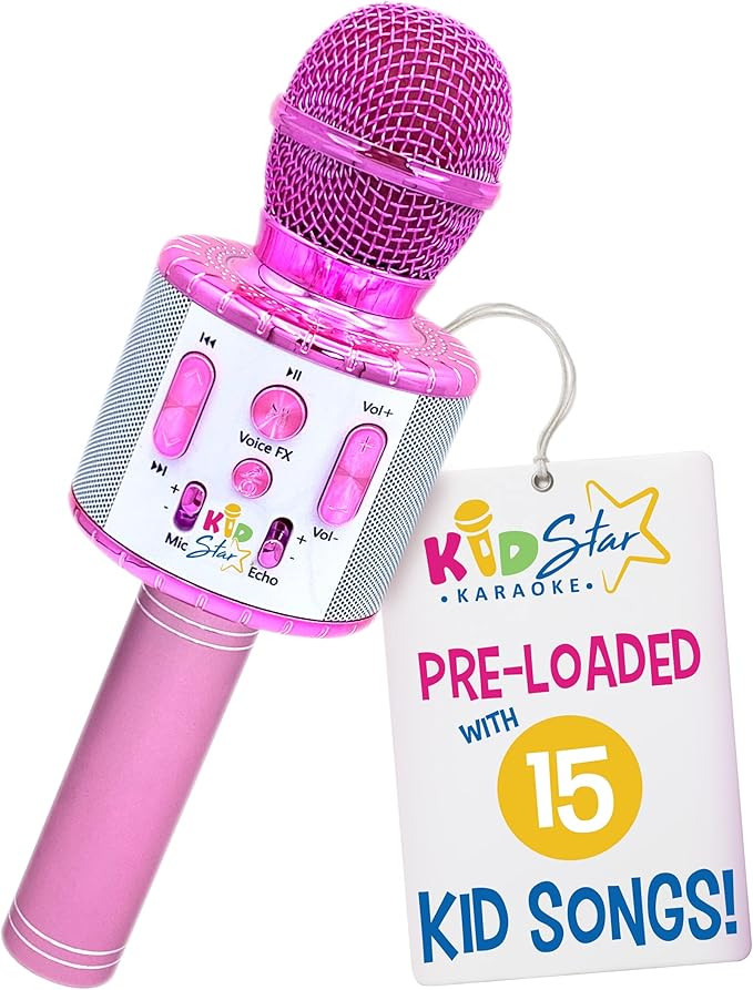 Move2Play, Kids Star Karaoke Microphone, Bluetooth + 15 Pre-Loaded Nursery Rhymes, Gift for Toddl... | Amazon (US)
