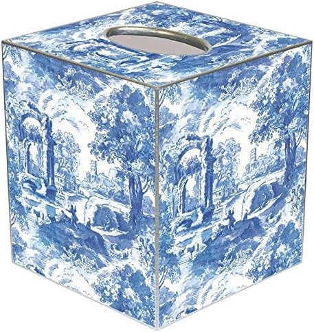 Amazon.com: Blue Italian Toile Paper Mache Tissue Box Cover : Home & Kitchen | Amazon (US)