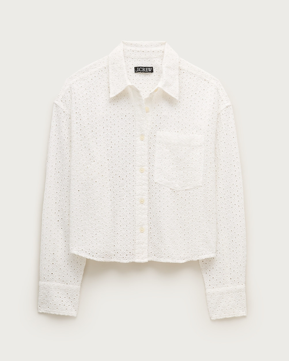 Étienne cropped eyelet button-up shirt in cotton poplin | J. Crew US