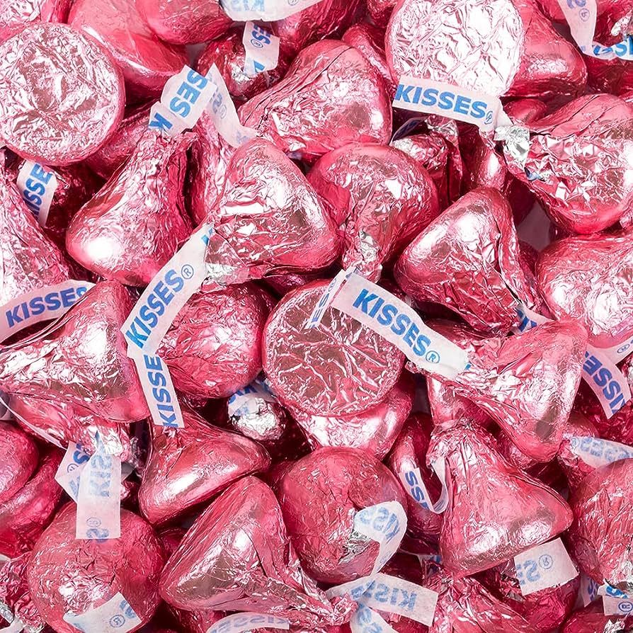 90ct Pink Candy Kisses Milk Chocolate (Approximately 90 pcs) | Amazon (US)