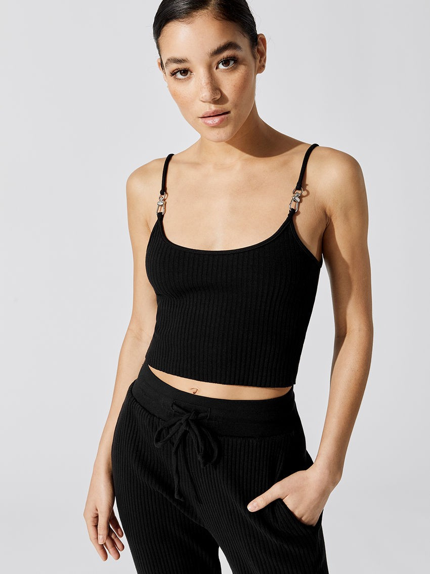 Knit Harness Tank Tops in Black | Carbon38