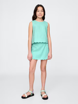 Kids Linen-Cotton Scalloped Wrap Skort | Gap (US)
