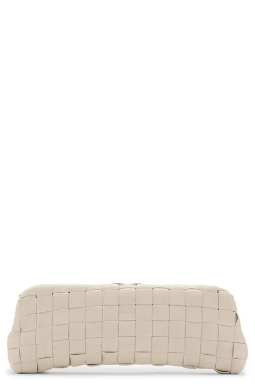 MANGO Braided Faux Leather Frame Clutch in Off White at Nordstrom | Nordstrom
