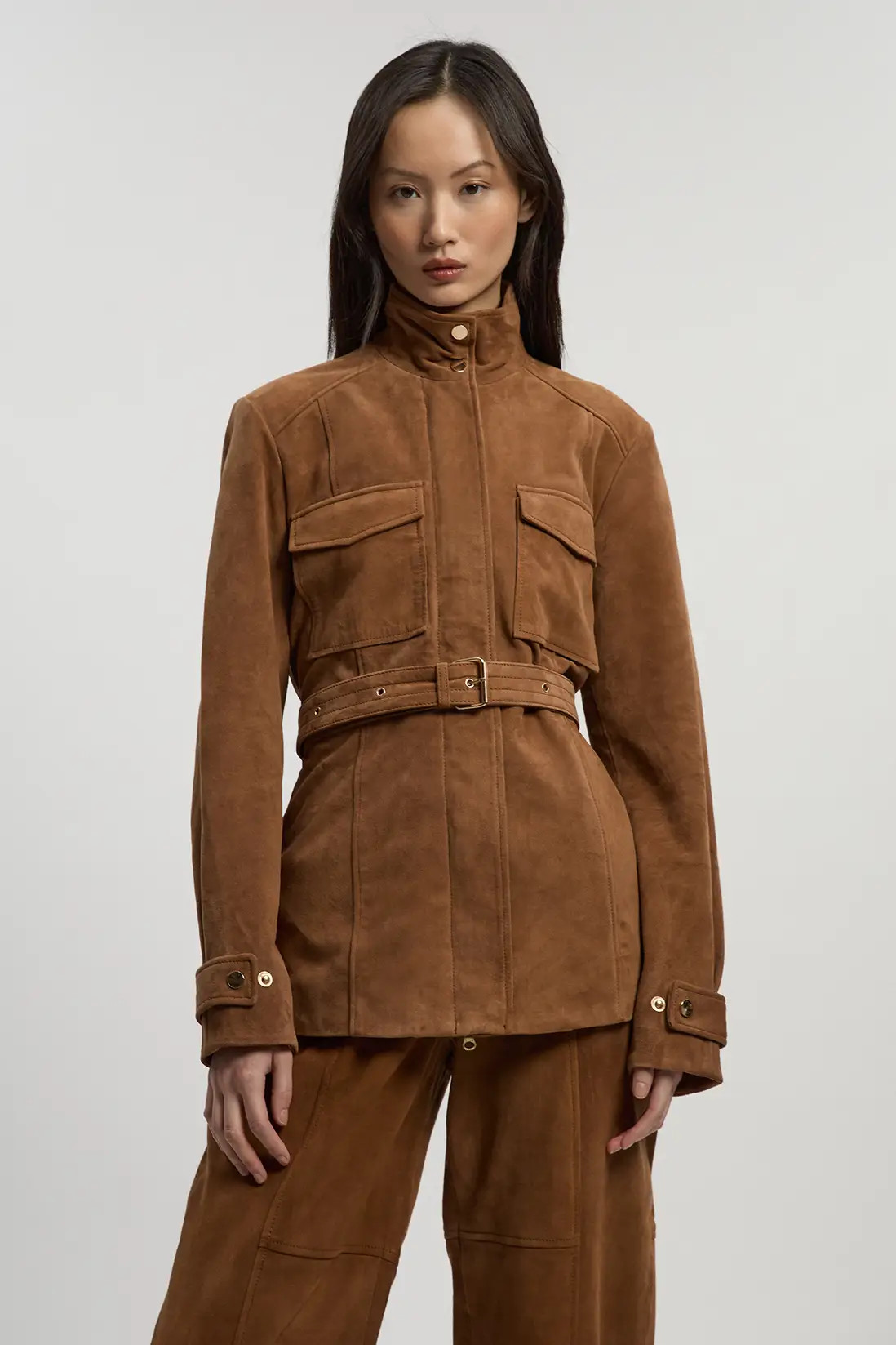 Jackets & Coats | Suede Utility Jacket | KarenMillen | Karen Millen US