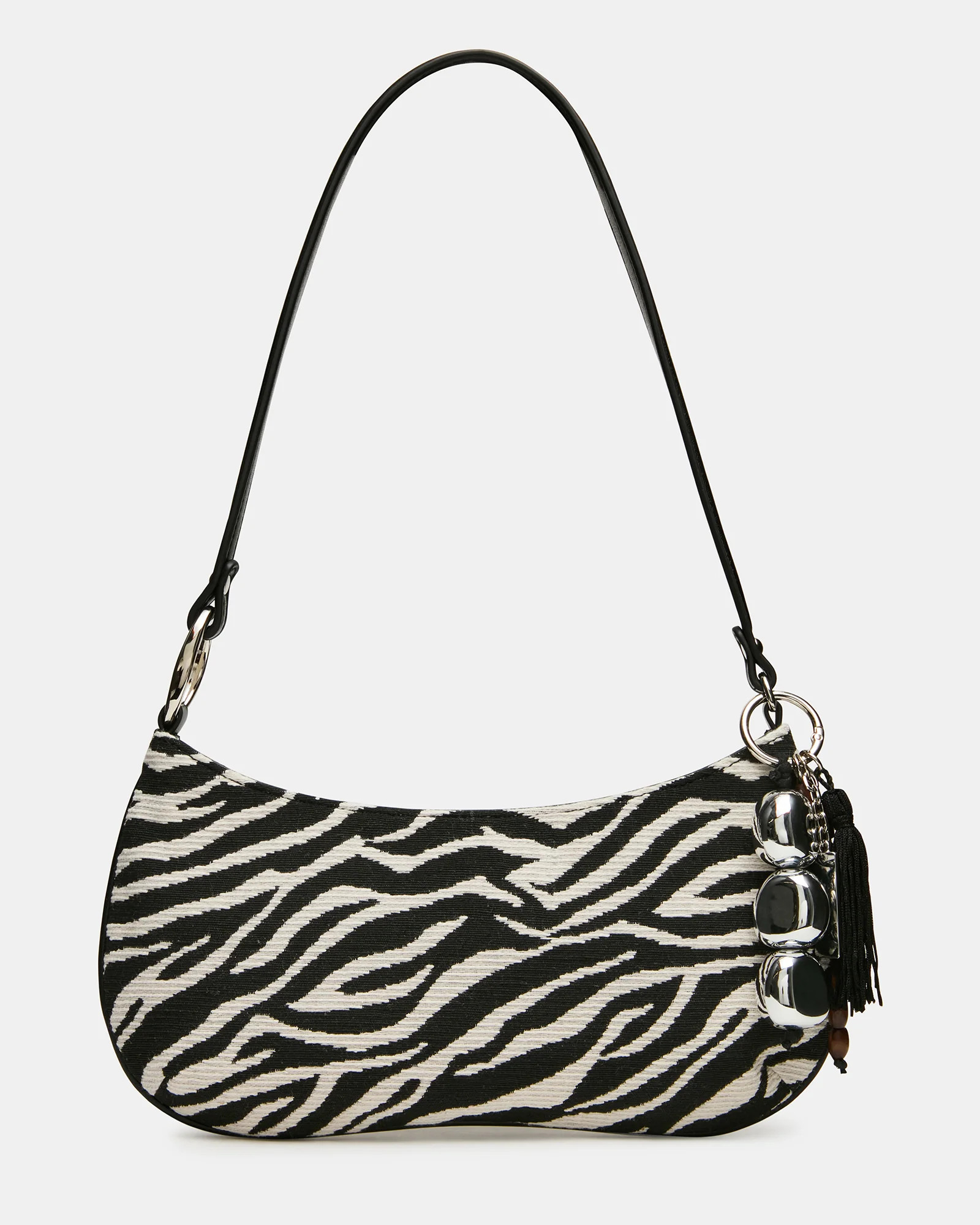 SABINE Zebra Animal Print Tassel Shoulder Bag Handbag | Steve Madden (US)