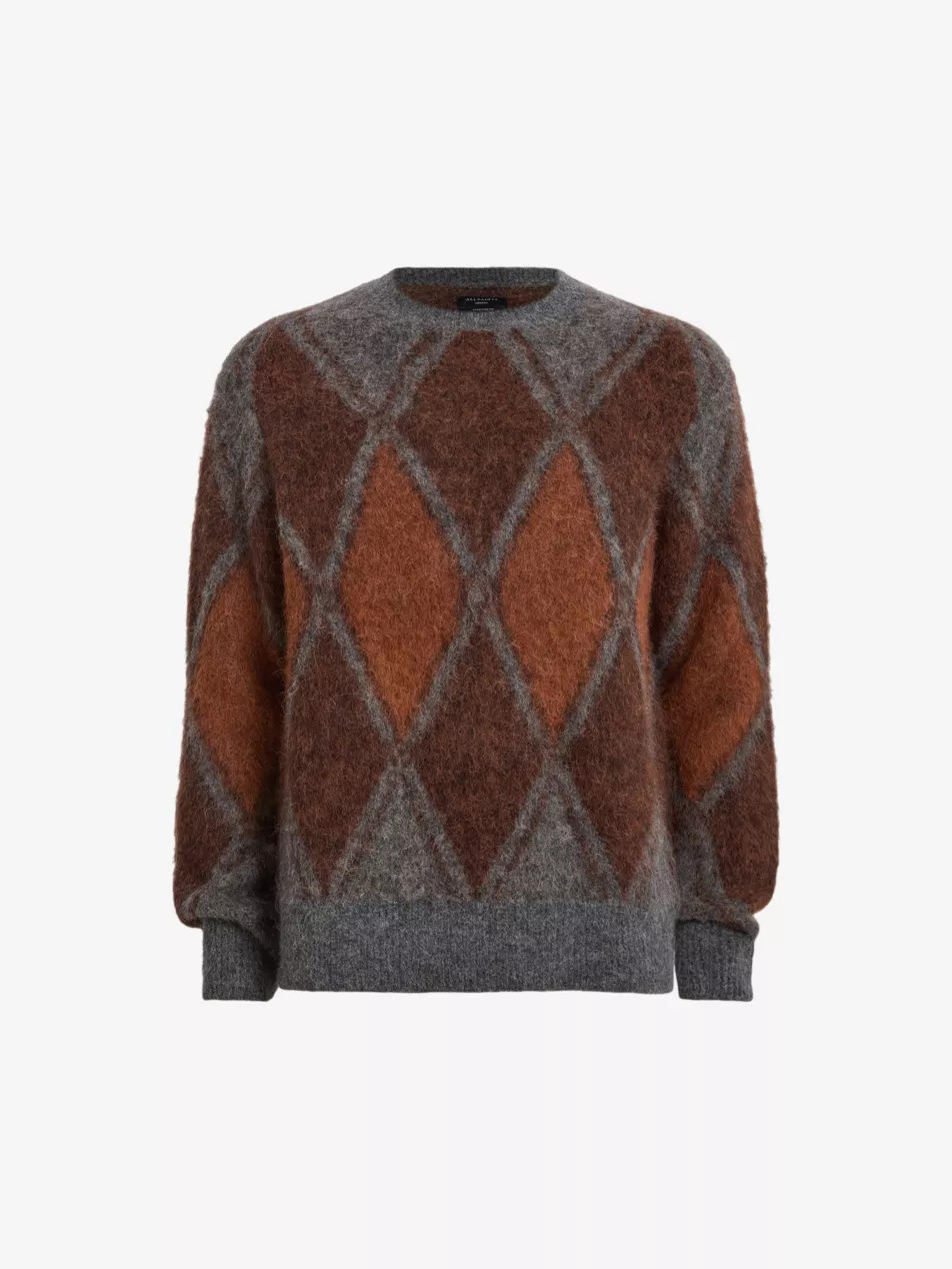 Mord argyle-pattern alpaca-blend jumper | Selfridges