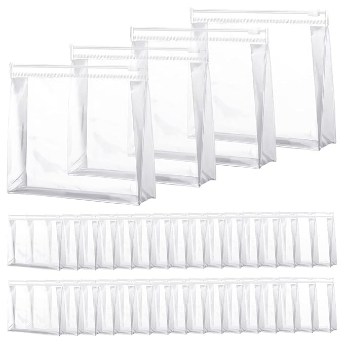 Xuniea 50 Pieces Mini Clear Makeup Bag Small Clear Zipper Pouch Travel Bag for Toiletries Plastic... | Amazon (US)