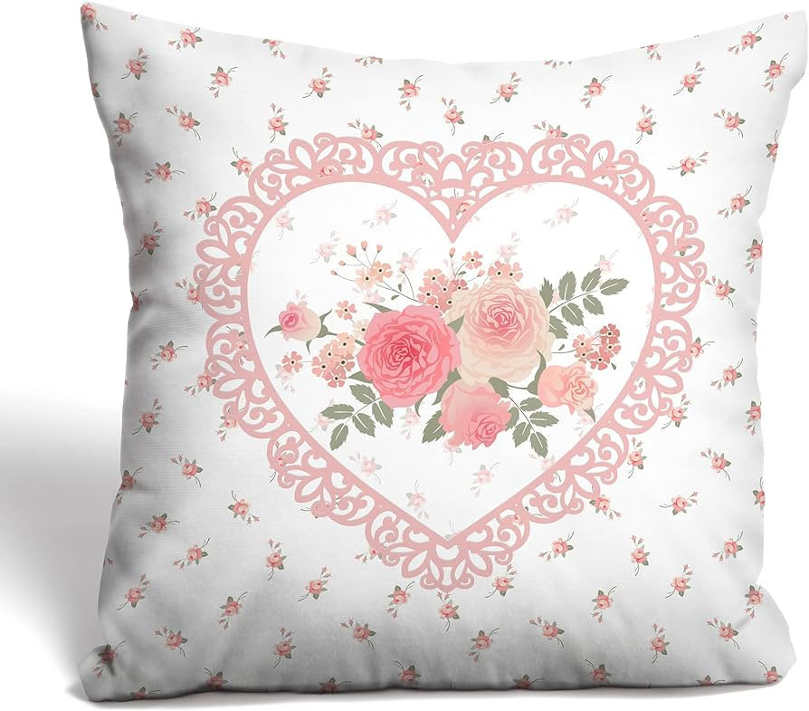 BCLOSE Coquette Room Decor, 18x18 Pillow Cover for Aesthetic Pillows, Cute Pink Decorative Pillow | Amazon (US)