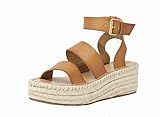 The Drop Women's Listilla Espadrille Flatform Ankle Strap Sandal Wedge, Cognac, 10 | Amazon (US)