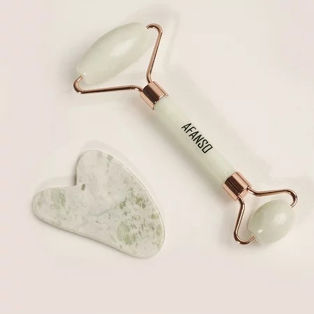 Jade Roller & Gua Sha Set Face Roller and Gua Sha Facial Tools for Skin Care Routine and Puffiness-Light Green | Walmart (US)