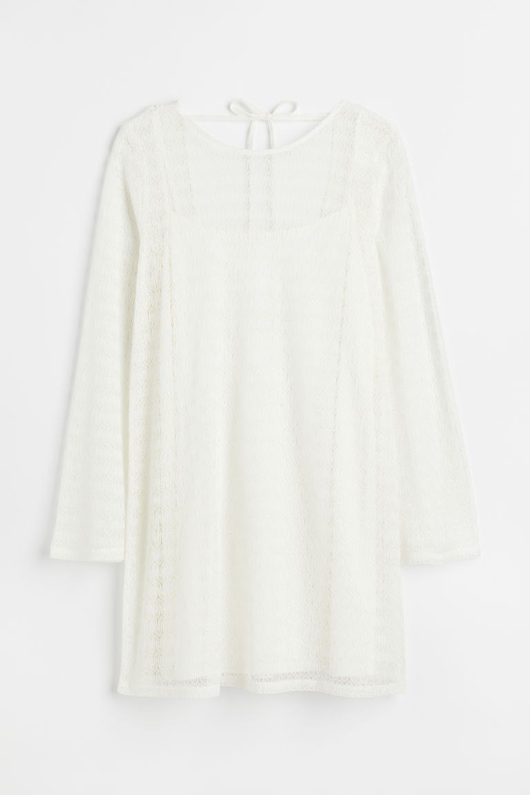 H & M - H & M+ Lace-knit Dress - White | H&M (US + CA)